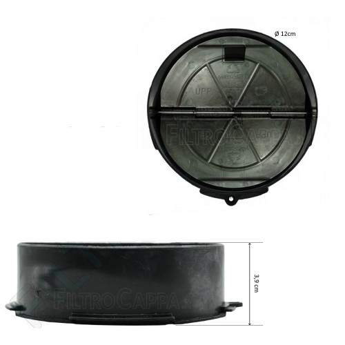 Conexão de saída de ar de 12 cm de diâmetro com válvula antirretorno para coifa Elica KREA DORA