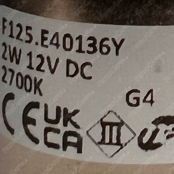 GU4 LED Spotlight 2 W 2700K 12V DC for AIRONE MAX FIRE FALMEC Cooker Hood F125.E40136Y