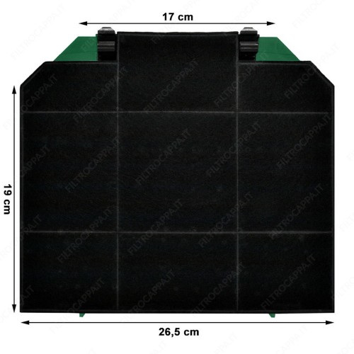 Filtro de carvão ativado de longa duração 26,7 x 23,7 cm FABER FRANKE ELECTROLUX AEG Coifas FLL9 112.0185.276