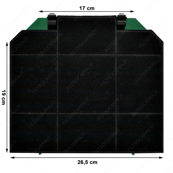 Filtro de carvão ativado de longa duração 26,7 x 23,7 cm FABER FRANKE ELECTROLUX AEG Coifas FLL9 112.0185.276