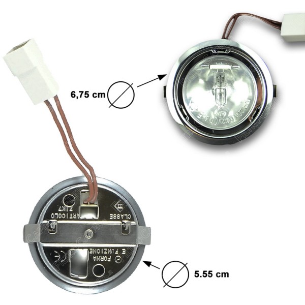 Refletor halógeno cromado para coifa de fogão 10 W 12 VELICA TOURBOAIR WHIRPOOL SMEG BEST ACC0198055