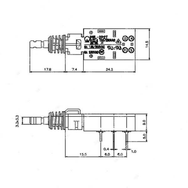 TONELUCK PWL-2P2T 6A PCB 25T85 Teclado com Botão de Interruptor