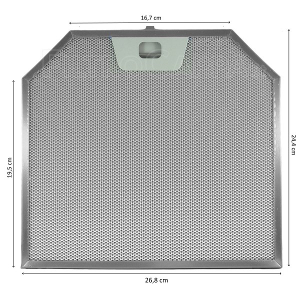 Aluminum Metal Filter 26.8 x 24.4 cm for FABER FRANKE Cylindra Cooker Hood 133.0185.065