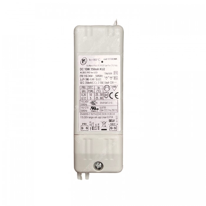 Transformador LED 10W 2–30V 350mA T682.10 127303MA