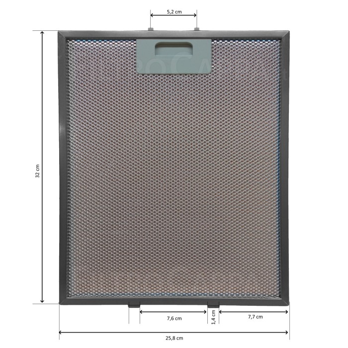 Filtre métallique en aluminium 32 x 25,8 cm Elica Turboair Gorenje Barriviera