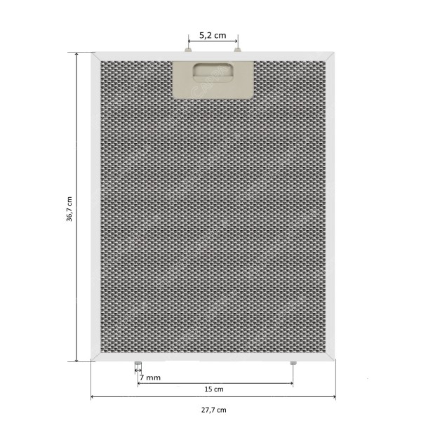Filtro de grasa de aluminio 27,7 x 36,7 cm para campana extractora BARALDI