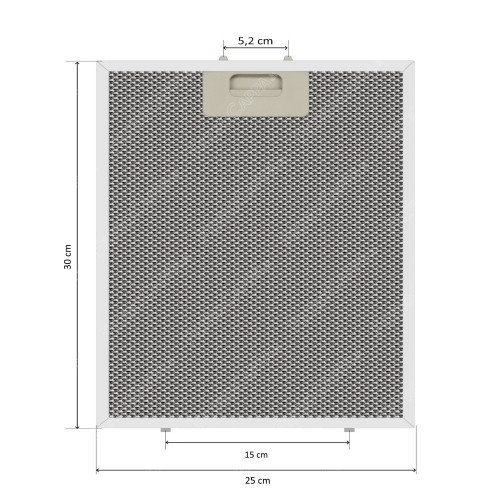 Filtro de grasa de aluminio 25 x 30 cm para campanas extractoras FIM KAPPE K LINEA