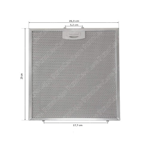 Filtro de gordura em alumínio 29 × 26,2 cm para coifa TECNOWIND Eletta 90 FKA294