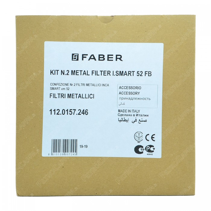 FILTRO DE METAL (2 PCS) 17 X 23,7 CM FABER INCA SMART 52 6094033 112.0157.246