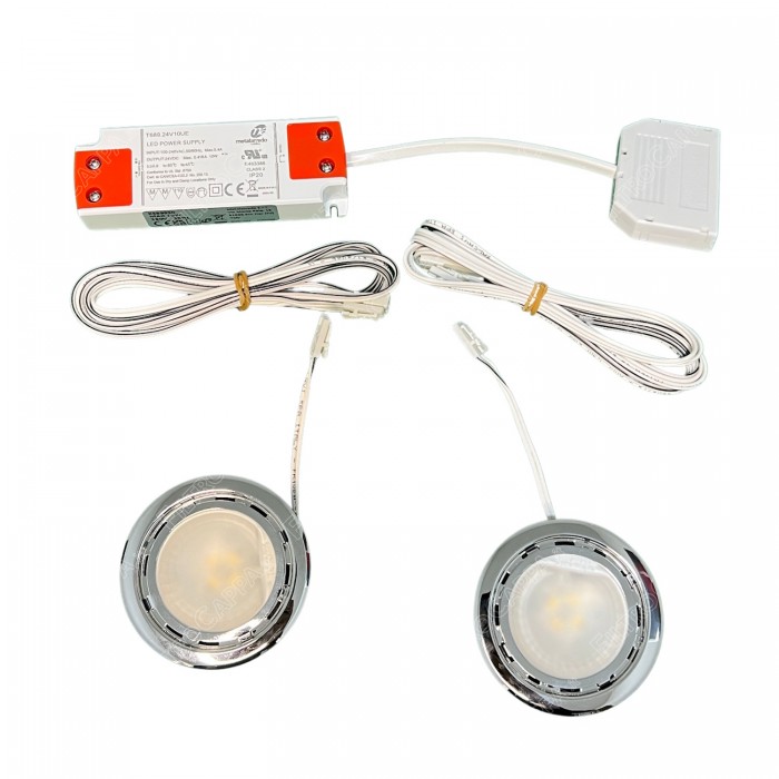 Kit d'alimentation + spots LED 4000K pour hotte aspirante – Conversion halogène vers LED FCSP0002