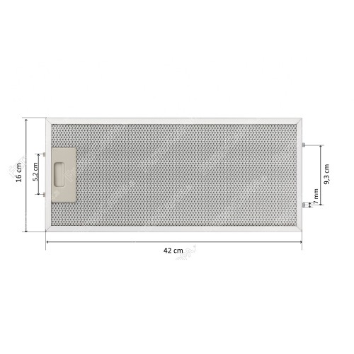 Aluminum Metal Filter 42 x 16 cm for TRT Cooker Hood CAL52INCCMP
