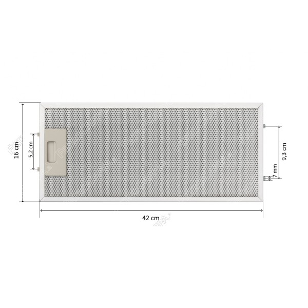 Aluminum Metal Filter 42 x 16 cm for TRT Cooker Hood CAL52INCCMP