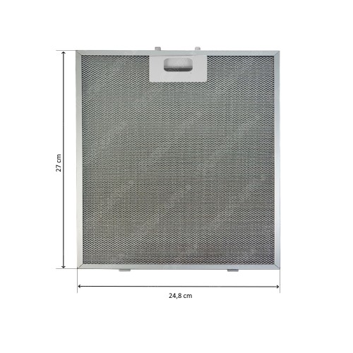 Filtro de grasa de aluminio de 24,8 x 27 cm para campana extractora GORENJE 469181