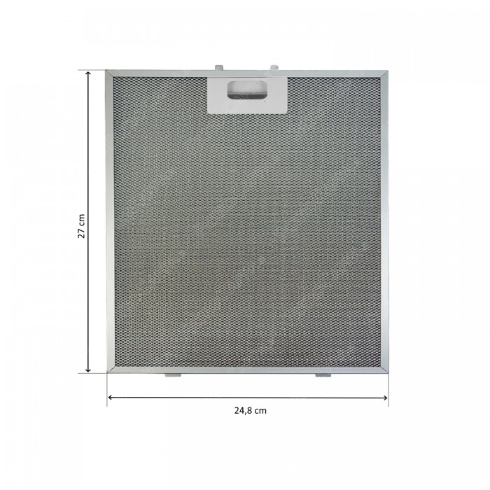 Filtro de grasa de aluminio de 24,8 x 27 cm para campana extractora GORENJE 469181