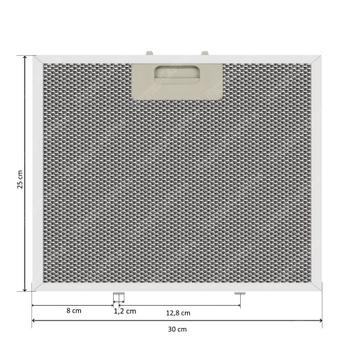 Filtro metallico alluminio 30 x 25 cm Electrolux Max Fire FCA0018