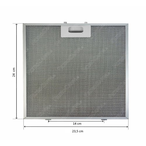 Filtro de grasa de aluminio de 23,5 x 24 cm para campana extractora MAX FIRE 144200310