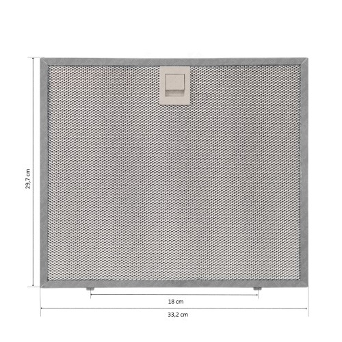 Filtro de grasa de aluminio de 33,2 x 29,7 cm para campana extractora Faber Franke Ikea FKA139
