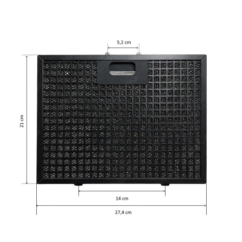Filtro de grasa de aluminio negro de 27,4 x 21 cm para campana extractora SILVERLINE YT142.3129.42
