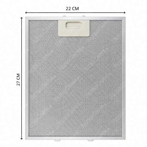Filtro metálico de aluminio de 22 x 27 cm para campanas extractoras Elica Turboair Whirpool.