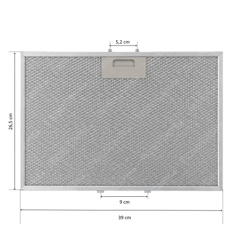 Filtro metallico alluminio 39 x 26,5 cm per Cappa Elica MAJESTIC ACC0000006