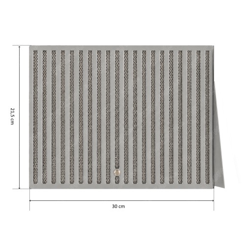 Filtro de gordura esquerdo em aço inoxidável e alumínio, 30 x 21,5 cm, para coifa anti-gotejamento FABER 133.0640.833