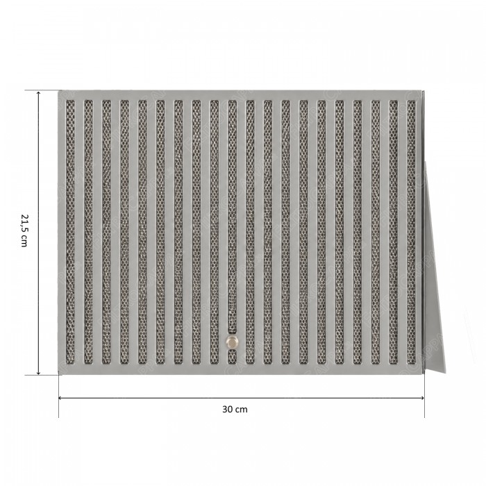 Linker Fettfilter aus Edelstahl und Aluminium, 30 x 21,5 cm, für FABER No Drip Dunstabzugshaube 133.0640.833