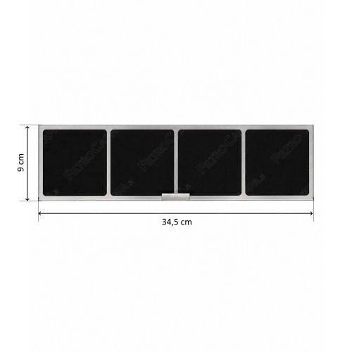 Long Life Charcoal Filter 34.5 x 9 cm for Venting Hob 133.0713.710 2
