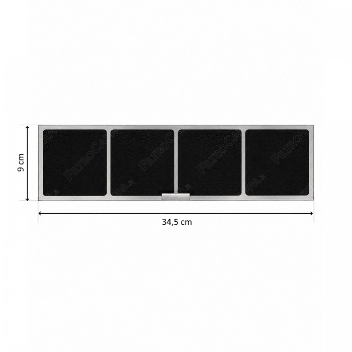 Long Life Charcoal Filter 34.5 x 9 cm for Venting Hob 133.0713.710