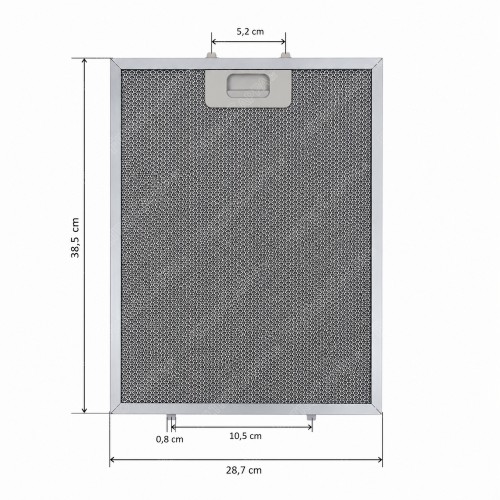 Filtre métallique en aluminium 28,7 x 38,5 cm pour hotte aspirante TECNOWIND N3 FCA0026