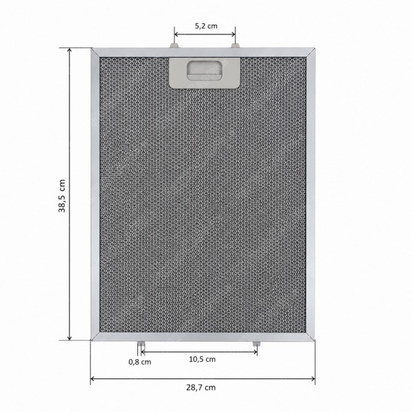 Filtro de metal de alumínio 28,7 x 38,5 cm para coifa TECNOWIND N3 FCA0026