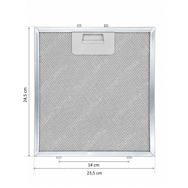 Curved Aluminum Metal Filter 23.5 x 24.5 cm for FALMEC Cooker Hood 101080113