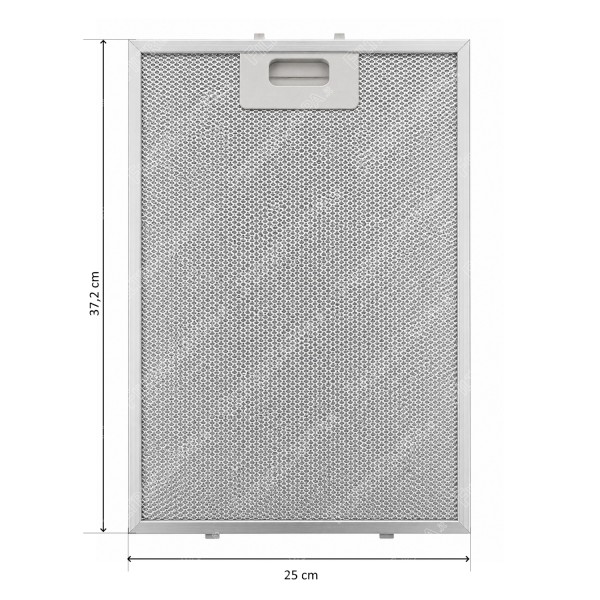 Filtre métallique en aluminium 25 x 37,2 cm pour hotte aspirante MAX FIRE Passion 144200360