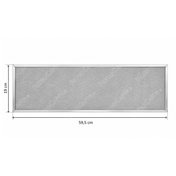 FILTRO METALLICO 59,5 X 19 CAPPA KSEG72 ORIGINALE SMEG 053410218
