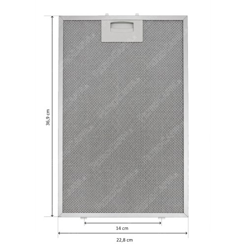 Aluminum Metal Grease Filter 22.8 x 36.9 cm for SILVERLINE Cooker Hood YT142.3159.03