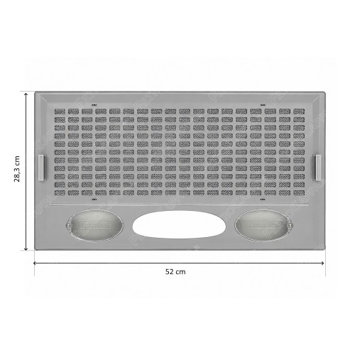 Grelha de filtro completa com filtro de metal de alumínio e difusores de luz para coifa FABER INCA SMART A52