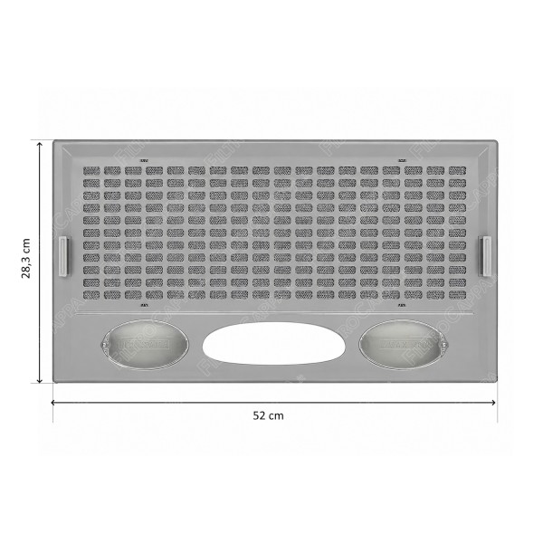 Komplettes Filtergitter mit Aluminium-Metallfilter und Lichtdiffusoren für FABER INCA SMART A52 Dunstabzugshaube
