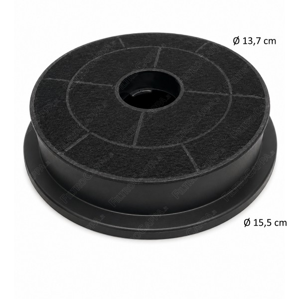 Filtro de carvão ativado de 15,5 cm de diâmetro para coifa Elba Grundig FKS136