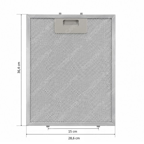 Filtro de alumínio anti-gordura de 28,6 x 36,4 cm para coifa Smeg 813410705