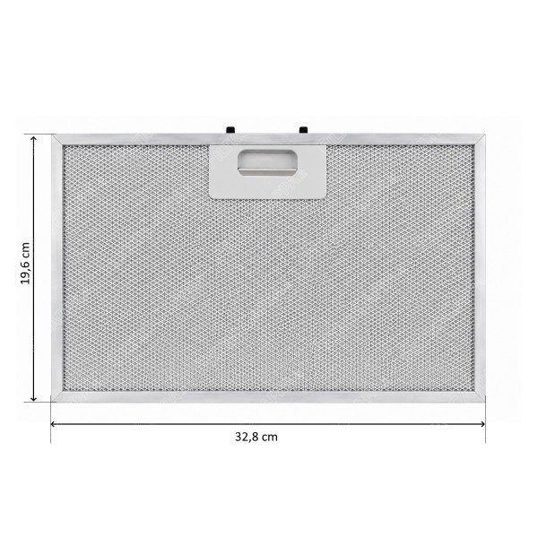 Filtro metallico alluminio 32,8 x 19,6 cm per Cappa Smeg KSEG7 693410865