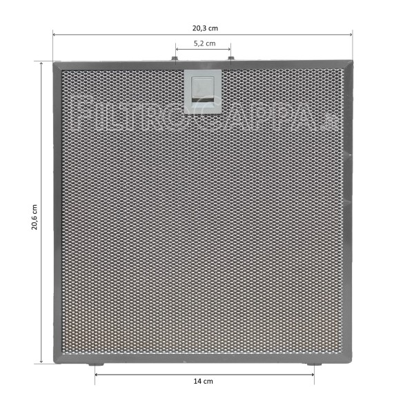 Filtre métallique en aluminium 20,3 x 20,6 cm pour hotte FALMEC VIRGOLA PLUS WALL 90