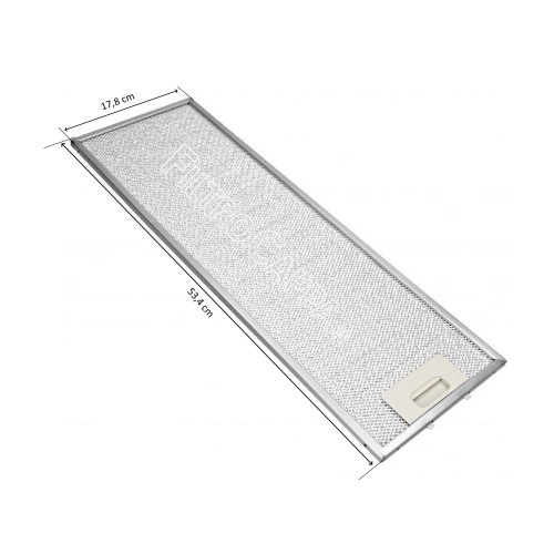 Filtro de metal de alumínio IKEA ELICA WHIRPOOL FCA0038, 53,4 x 17,8 cm