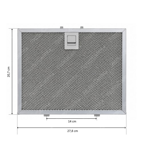 Filtre métallique en aluminium 27,8 x 20,7 cm, hotte FALMEC Virgola FCA0040