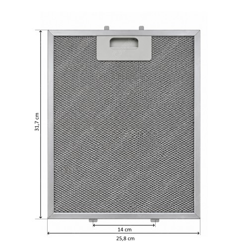 25.8 x 31.7 cm aluminum metal filter for CATA NODOR FCA0041 hood