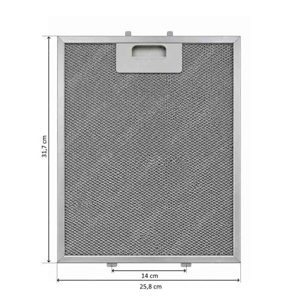 Filtro de alumínio de 25,8 x 31,7 cm para coifa CATA NODOR FCA0041