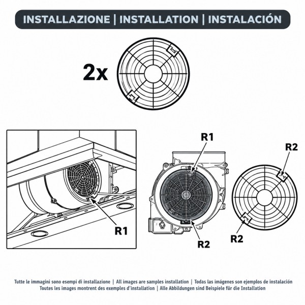 Filtro carbone (conf. 2 pezzi) attivo Elica Electrolux Whirpool Tecnowind diametro 15 cm mod. 47