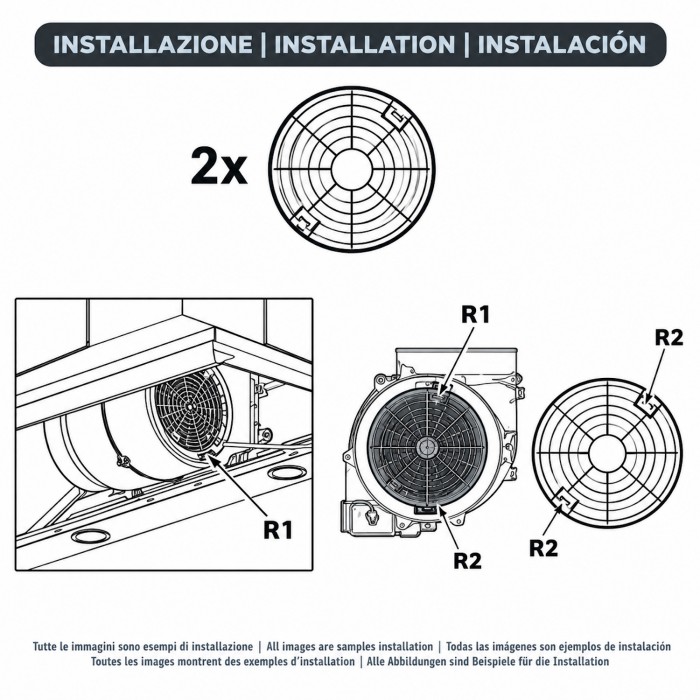Active carbon filter (2-piece pack) for Elica Electrolux Whirpool Tecnowind, diameter 15 cm, mod. 47