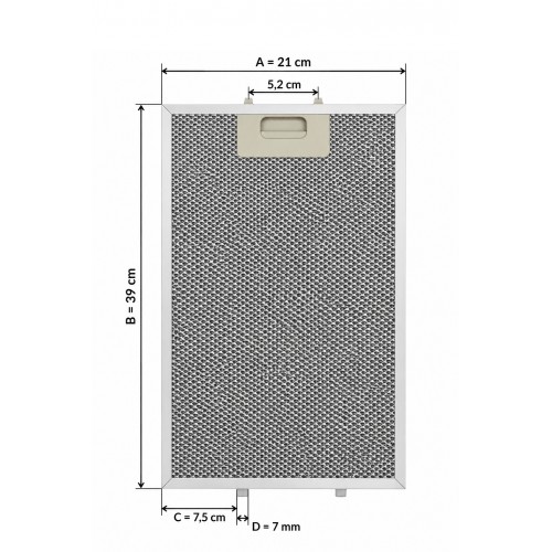 21 x 39 cm aluminum metal filter for FCA0043 hood