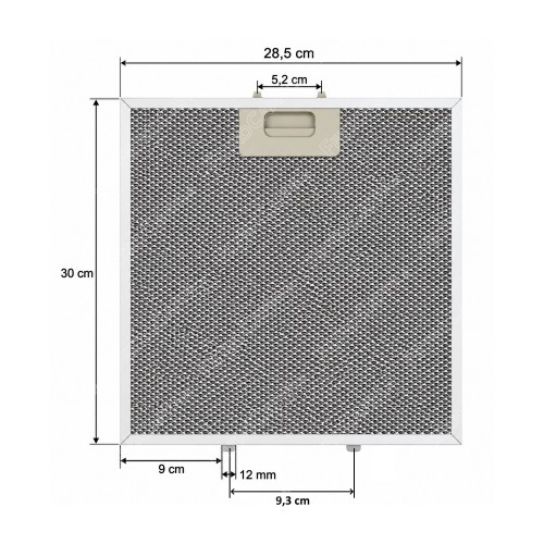 Filtro metallico alluminio 28,5 x 30 cm per Cappa FIM KAPPE FCA0033