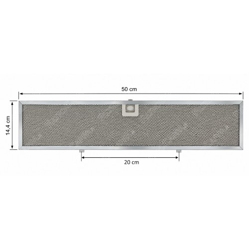 50 x 14,4 cm Aluminium-Metallfilter für Faber Eko Spiegelhaube 133.0171.359
