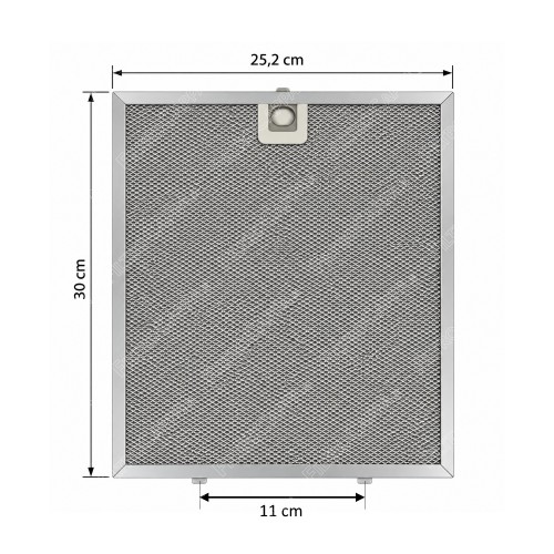 Aluminium-Metallfilter 25,2 x 30 cm für Faber Franke Dunstabzugshaube 133.0059.026